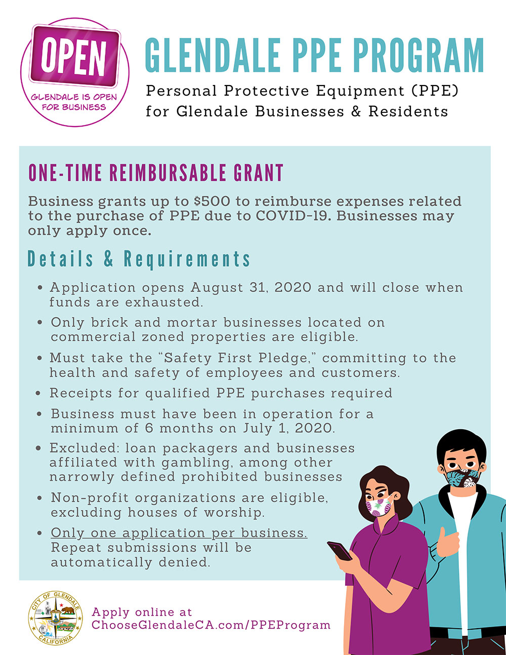 City of Glendale PPE Program Flyer